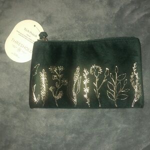 Threshold Green and Gold Botanical Cosmetic Bag